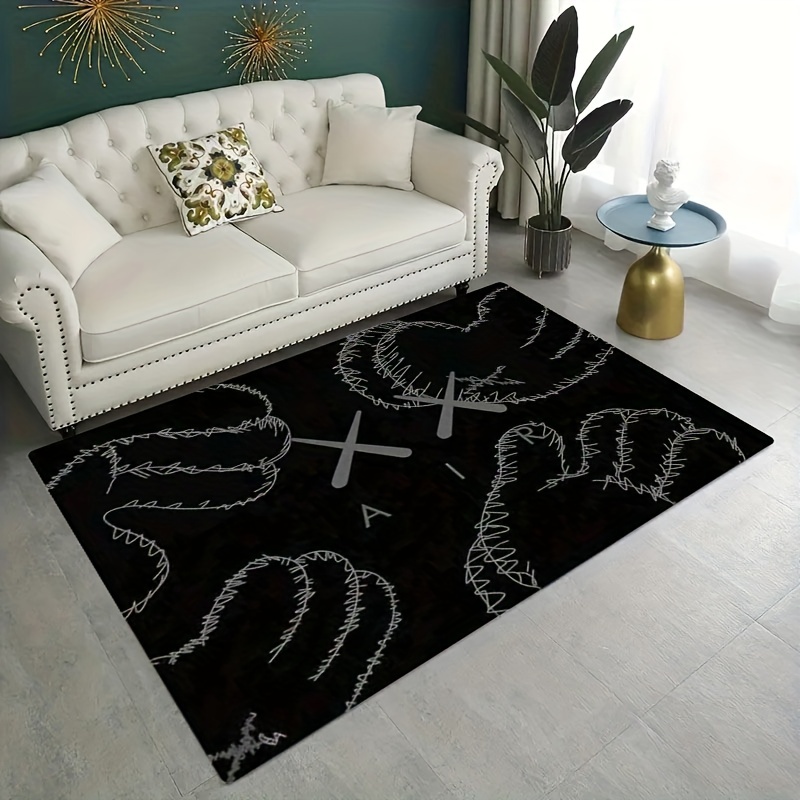 Modern Abstract Fluffy Living Room Rug