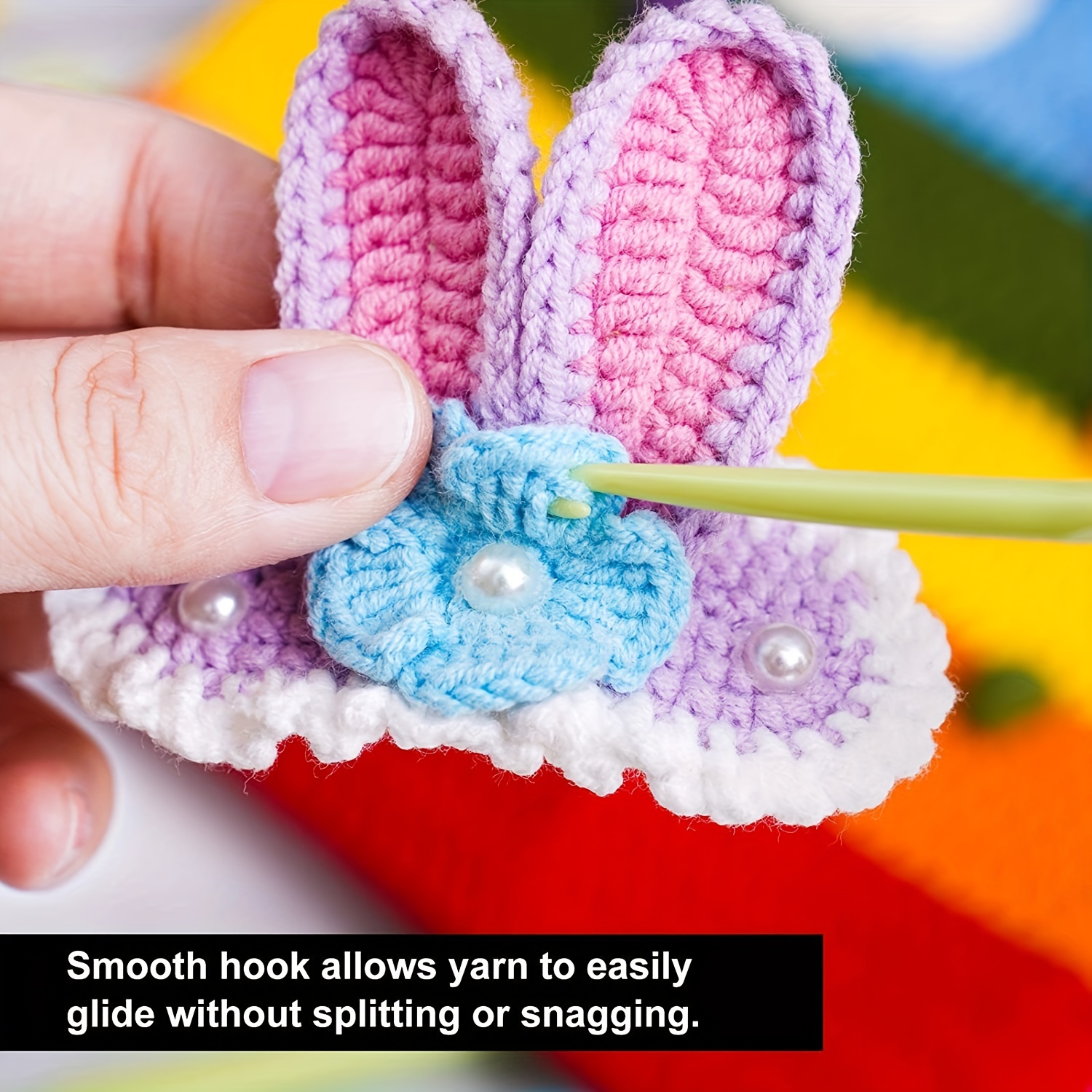Plastic Crochet Hooks Colorful Knitting Needles Kit Yarn - Temu