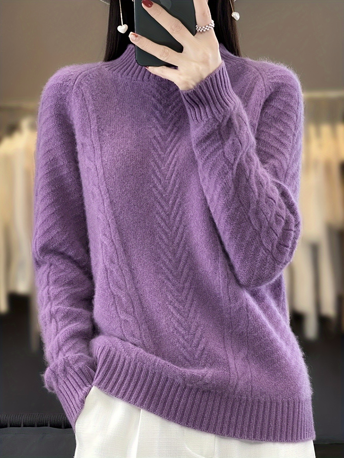Pull Femme Vert Taille M (40) - Acrylique, Maille, Neuf Avec étiquettes, Sans Marque