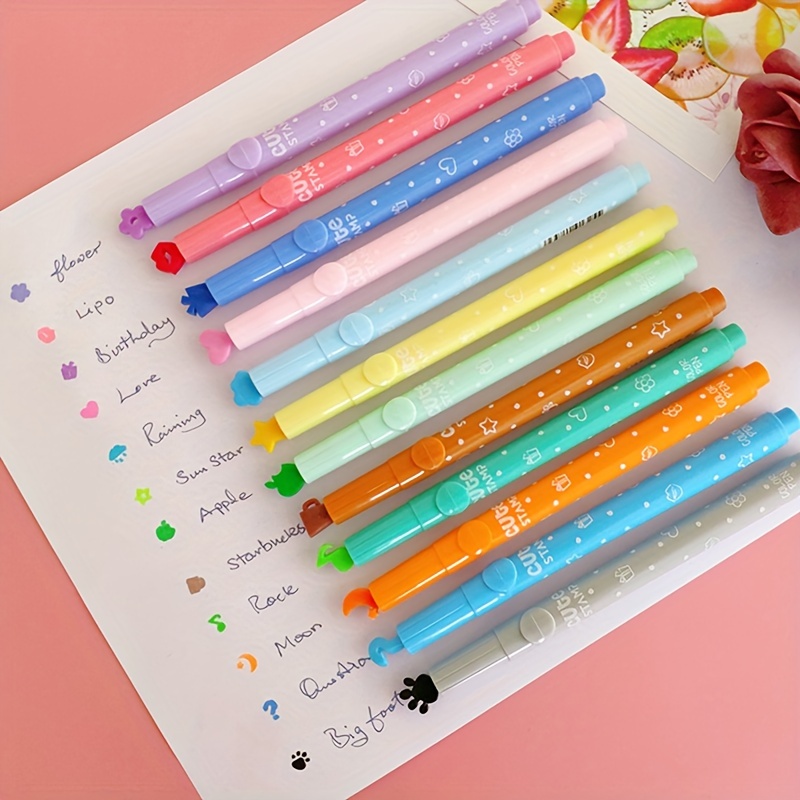 Colorful Ink Stamp Pen Set Highlighter Fun Learning Tool For - Temu