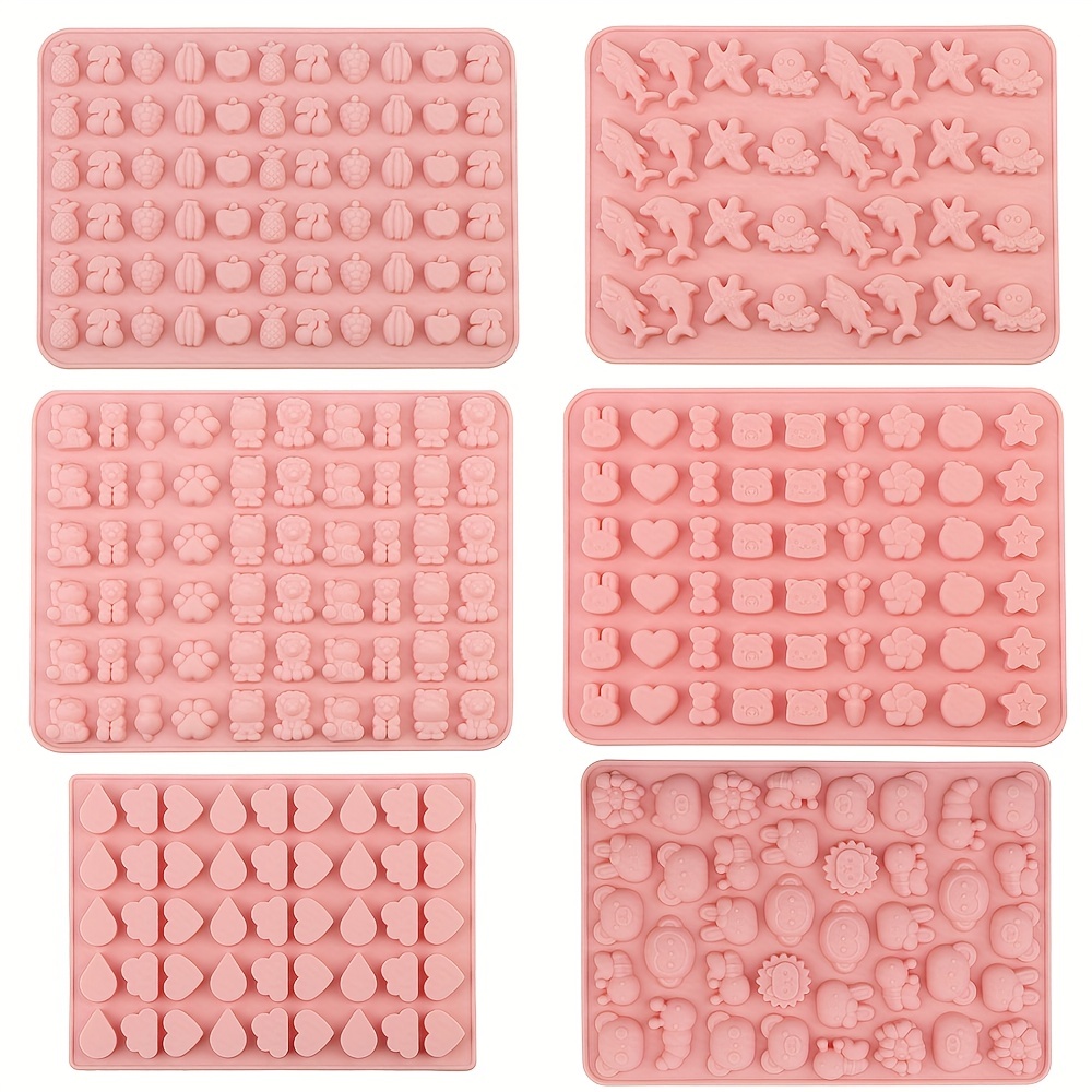Eolilim 5PCS Mini Gummy Silicone Molds with 2 Droppers, Nonstick Gummies  Molds Silicone, Candy Molds Silicone Easy to Clean, Durable Gummy Molds for