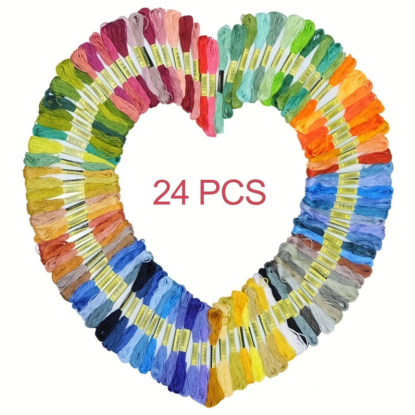

24/50pcs Colors Rainbow Color Embroidery Floss Embroidery Thread Friendship Bracelet String For Cross Stitch, Hand Embroidery, String Art, Craft Floss