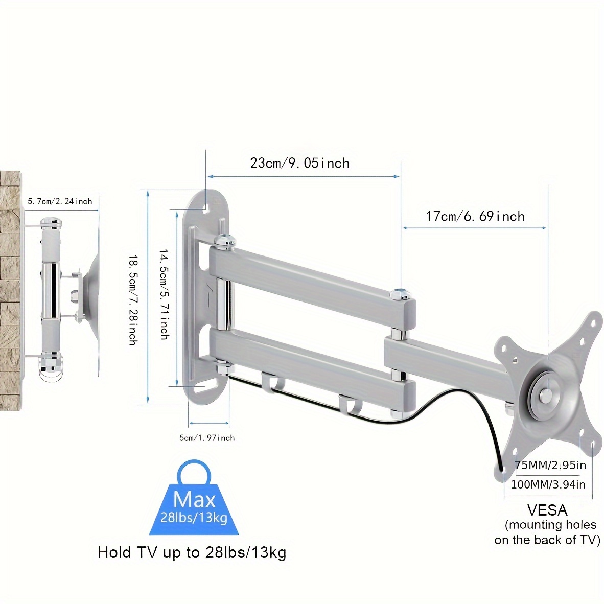 Mount-it! Adjustable Swiveling Tilting Articulating Full Motion Tv