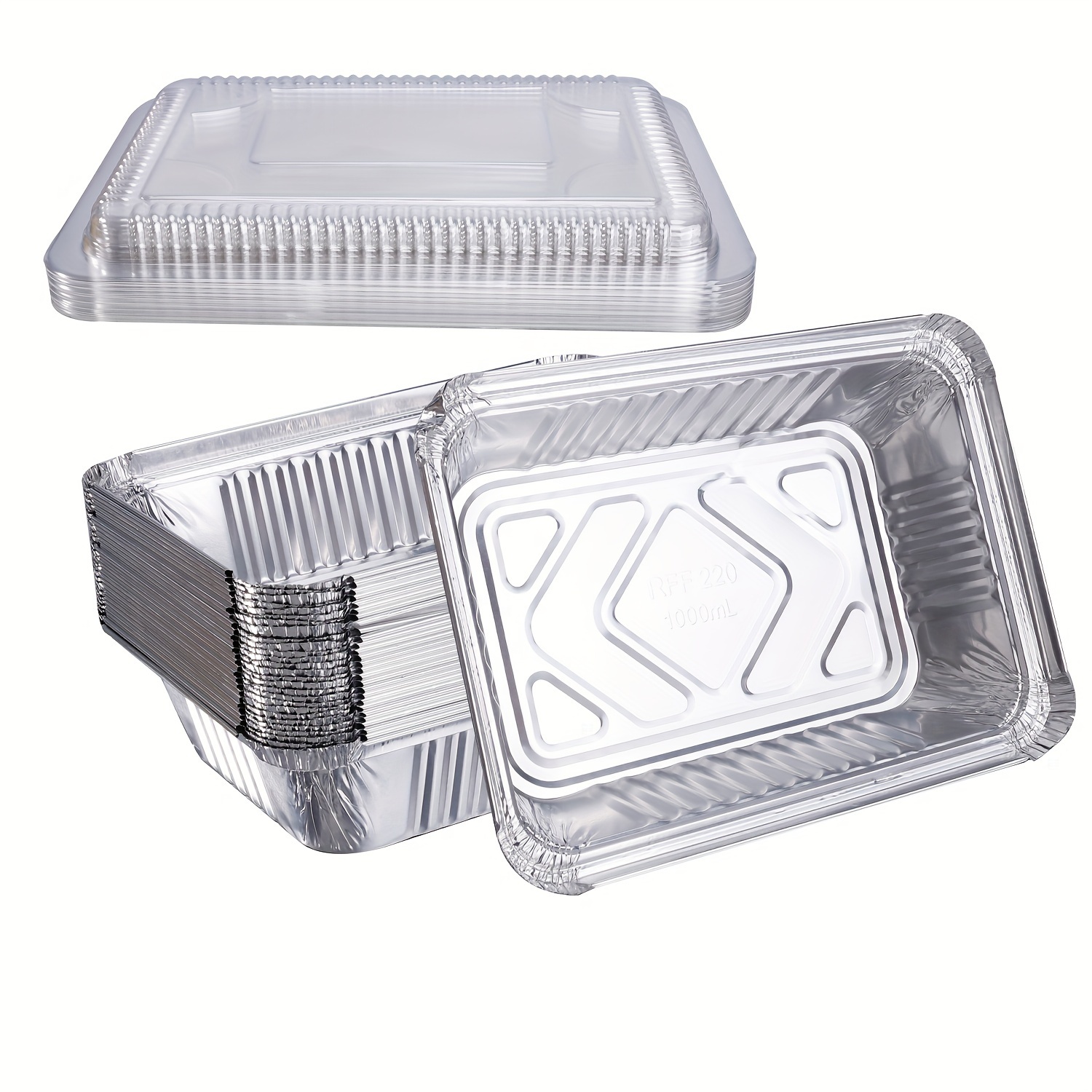 20/50pcs Boîte À Lunch En Papier D'aluminium, Conteneur Alimentaire  Portable, Boîte D'emballage Jetable