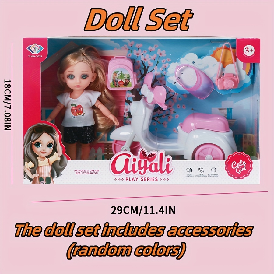 Pink fashion set, pink doll aesthetic accessories, cosmetics and