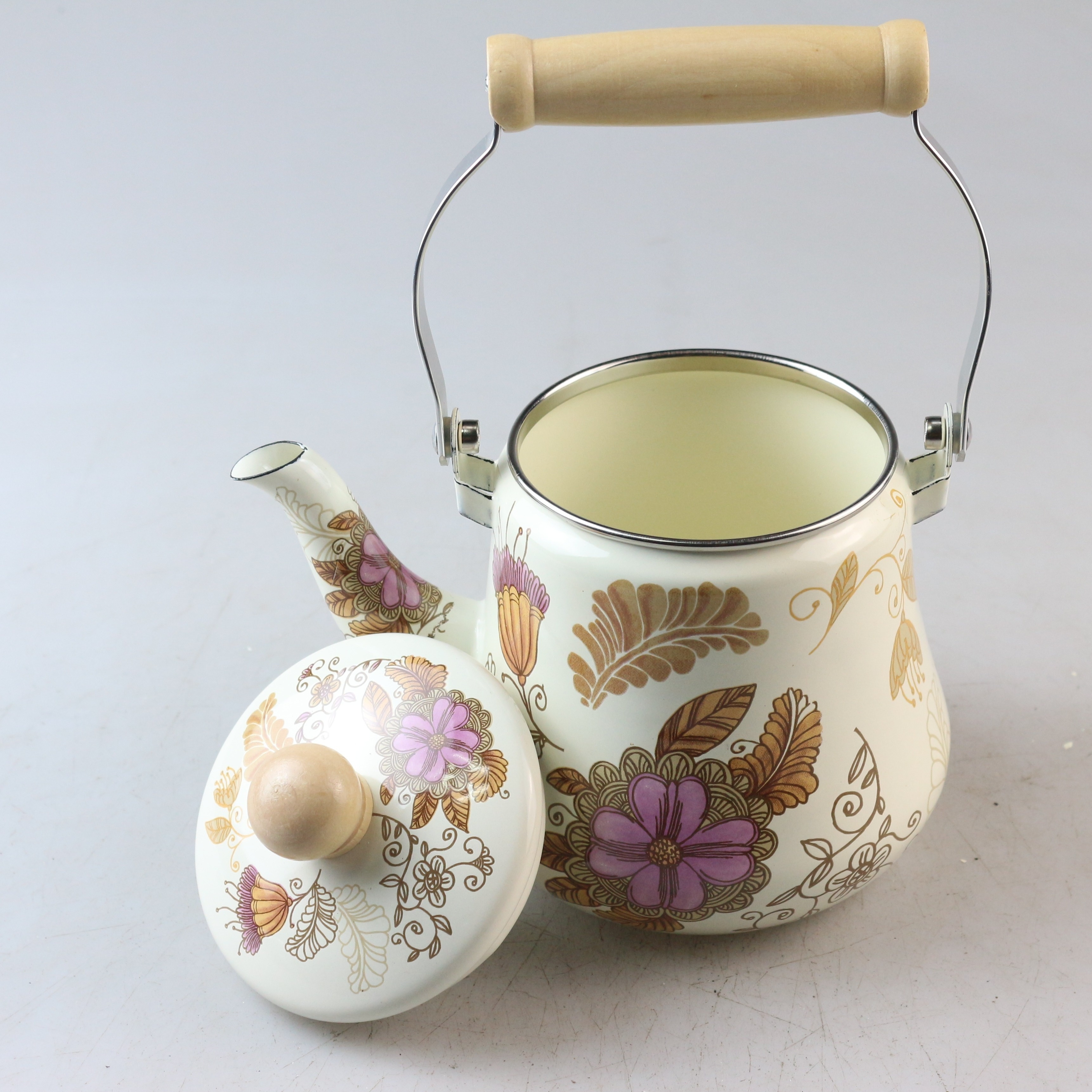 Birds And Flowers Patterns Enamel Kettle Tea Pot Coffee Pot - Temu