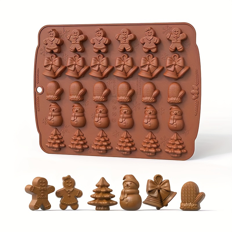 Christmas Silicone Chocolate Mould Xmas Candy Mold Trays Baking Mould Santa  Clause Snowman Present Gingerbread Candy Cane Mould