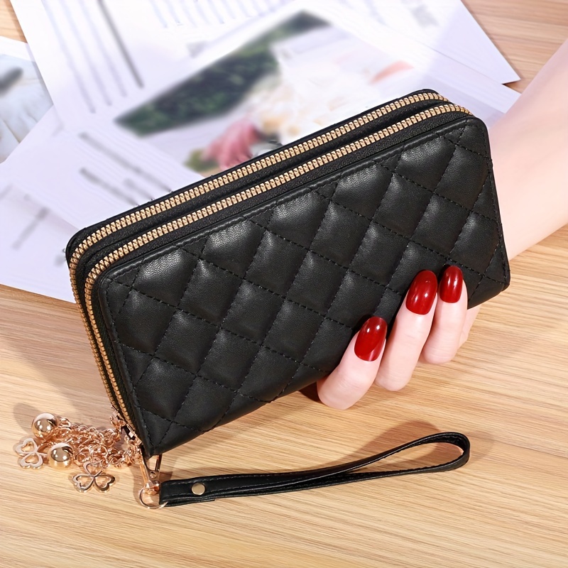 Fashion Women Long Wallet Double Layer Zipper Coin Phone Money Bag