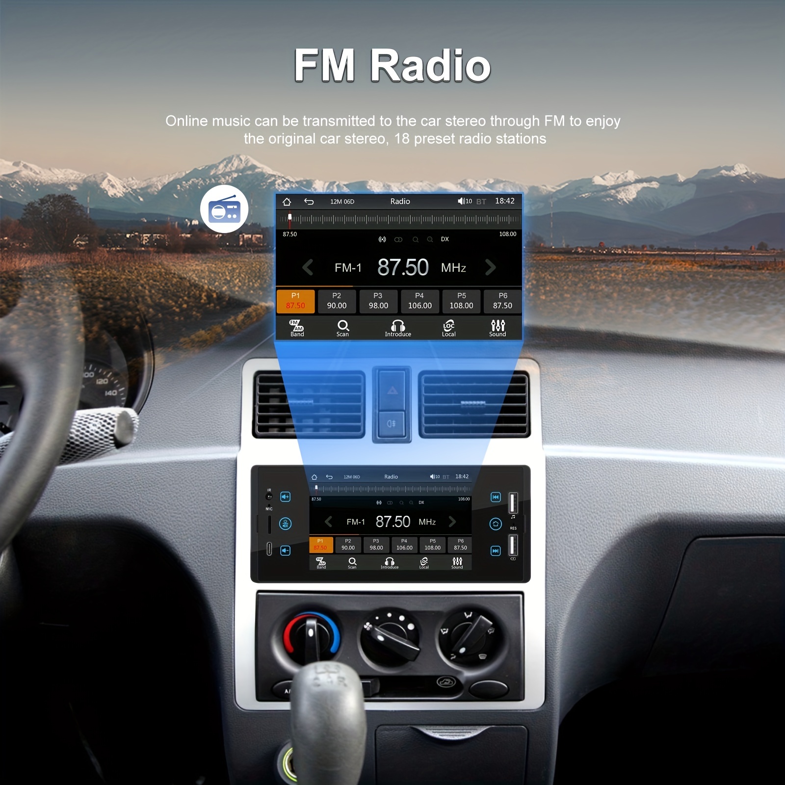 Single 1 Din Carplay Car Stereo Radio For Andriod Auto Universal Car  Multimedia Player +rear View Camera - Temu Romania