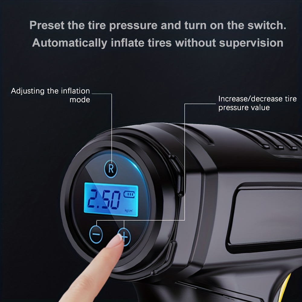 Car Handheld Wireless Inflation Pump, Intelligent Digital Display Vehicle  Inflation Pump Tire Portable Inflation Machine
