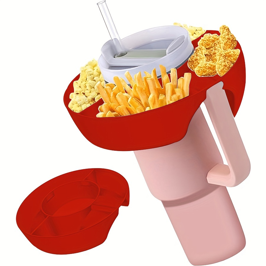 Snack Bowl For Tumbler With Handle 3 Compartment - Temu