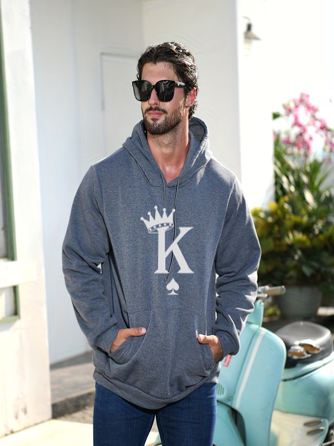 Spade K Crown Print Hoodie, Cool Hoodies For Men, Men's Casual Graphic  Design Pullover Hooded Sweatshirt With Kangaroo Pocket Streetwear For  Winter Fall, As Gifts - Temu Australia