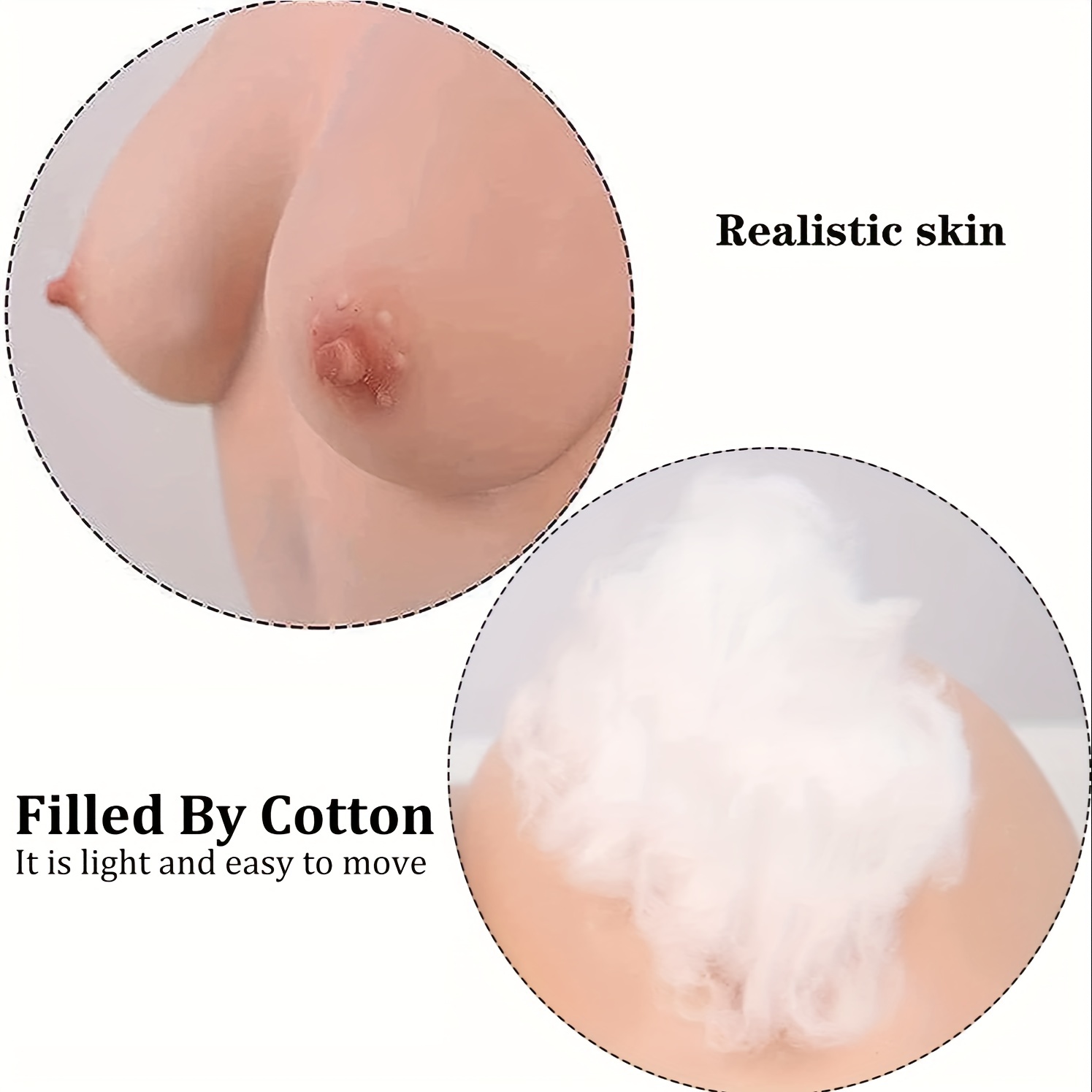 Silicone Breastplate Cotton Filled H Cup Realistic Fake Boobs