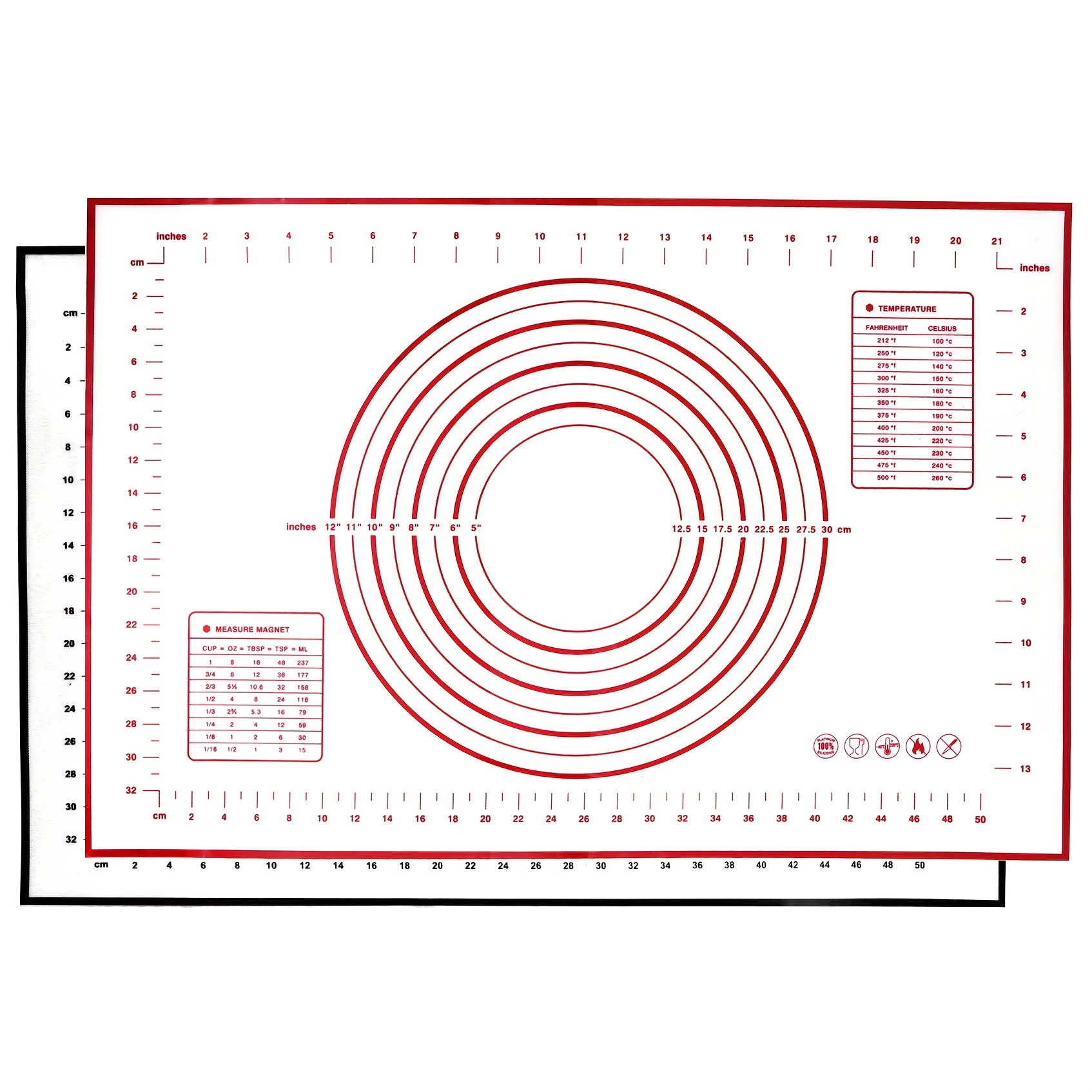 Generic Rouleau + Tapis de Cuisson en Silicone, Tapis Patisserie