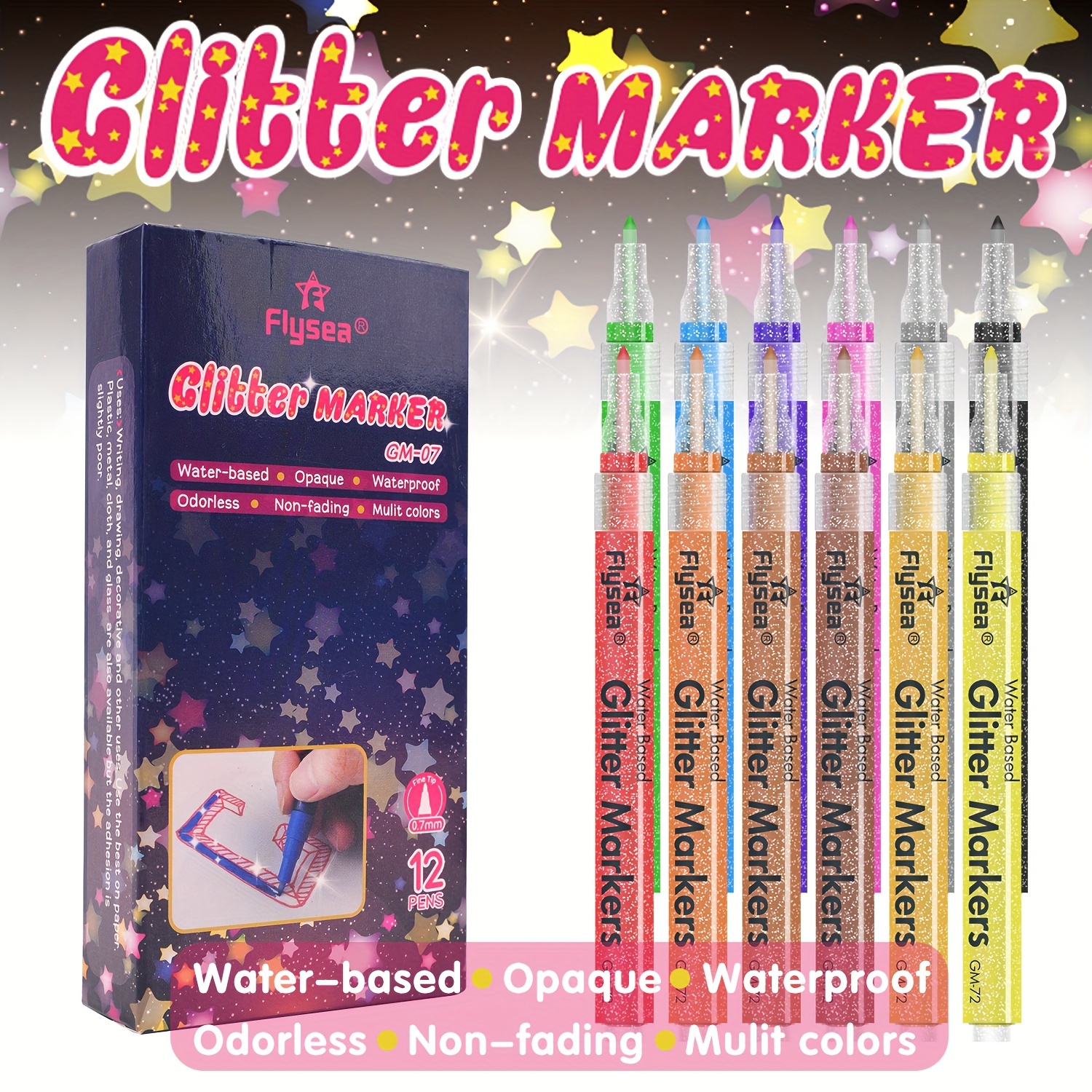 Glitter Gel Pen Set 2023 New Fine Sparkle Markers Colorful - Temu