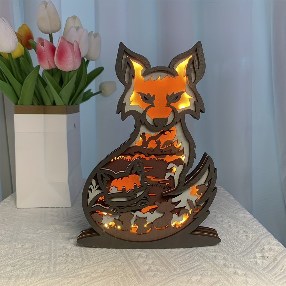 Wooden fox lamp - .de