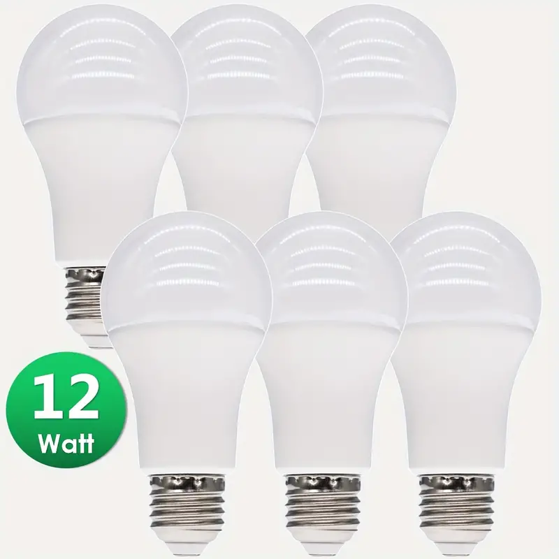 Lot De 6 Ampoules LED Équivalentes À 100 W, 12 W E27 1200 Lumens Super  Lumineuses, Grande Ampoule À Visser Non Dimmable, Forme Classique A Ampoule  A60 A19 À Économie D'énergie Pour