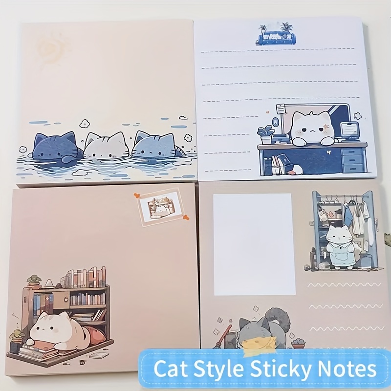 Cute Cat Notebook Japanese Sketchbook Pu Leather Cover Journal Notebook  Diary School Supplies (green)