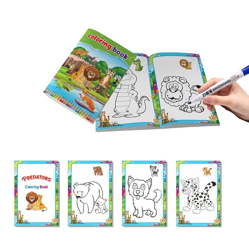 Coloring Book Children's Early Education Coloring Book Stick Figure Drawing  Book Puzzle Doodle Graffiti Book Animals Astronauts Dinosaurs And Marine  Animals Suitable For Baby | Don't Miss These Great Deals | Temu