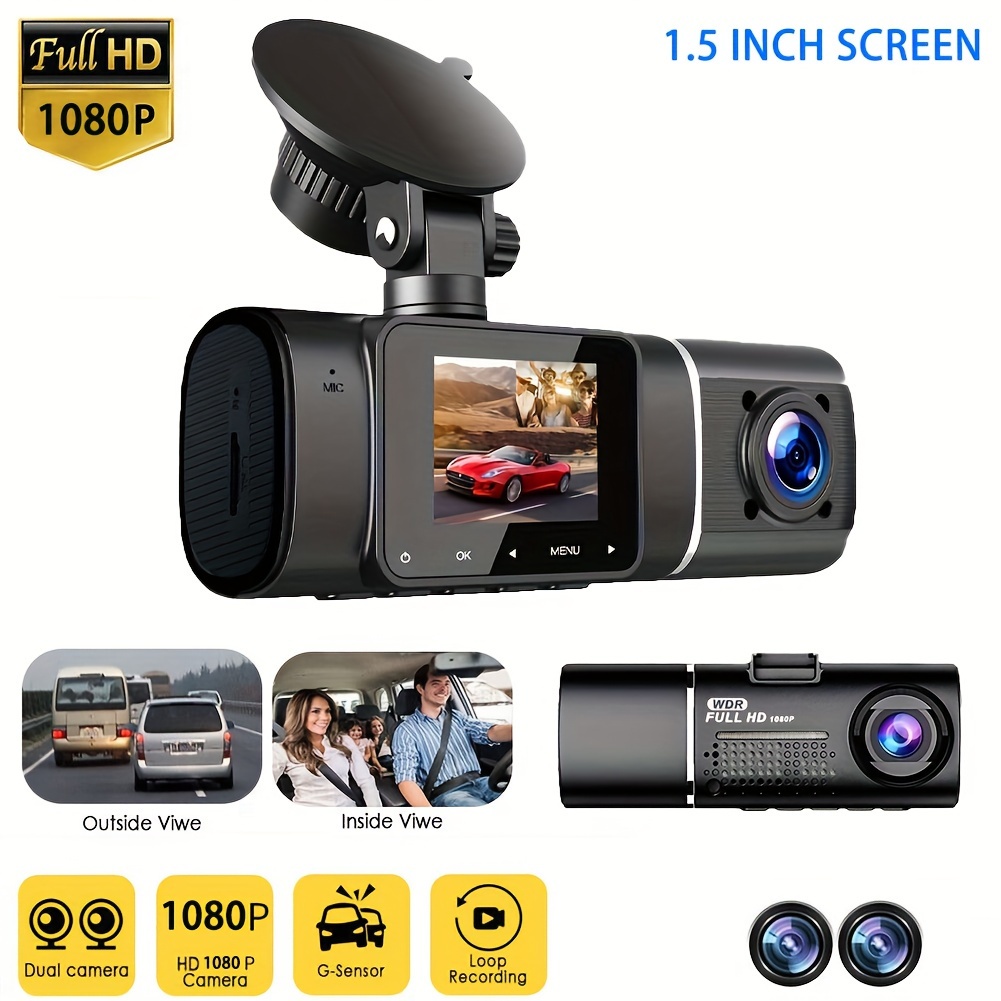 Hd 1080p Dual Dash Cam Front Rear Vehicle Camera Recorder - Temu