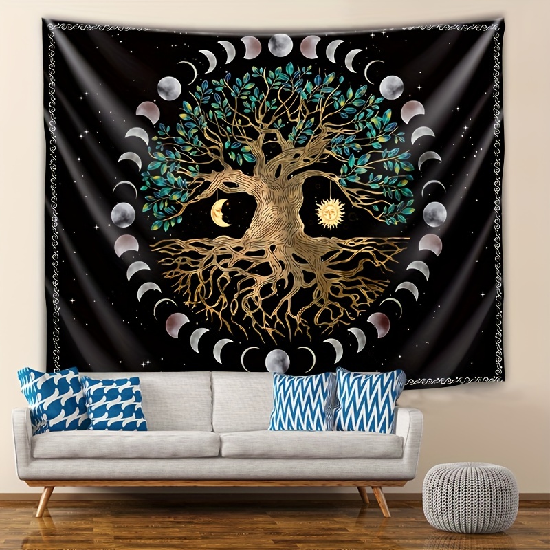 Tree Of Life Tapestry Black And White Starry Tapestry Aesthetic Wall  Hanging Tapestries Home Decor For Bedroom, Living Room, Dorm