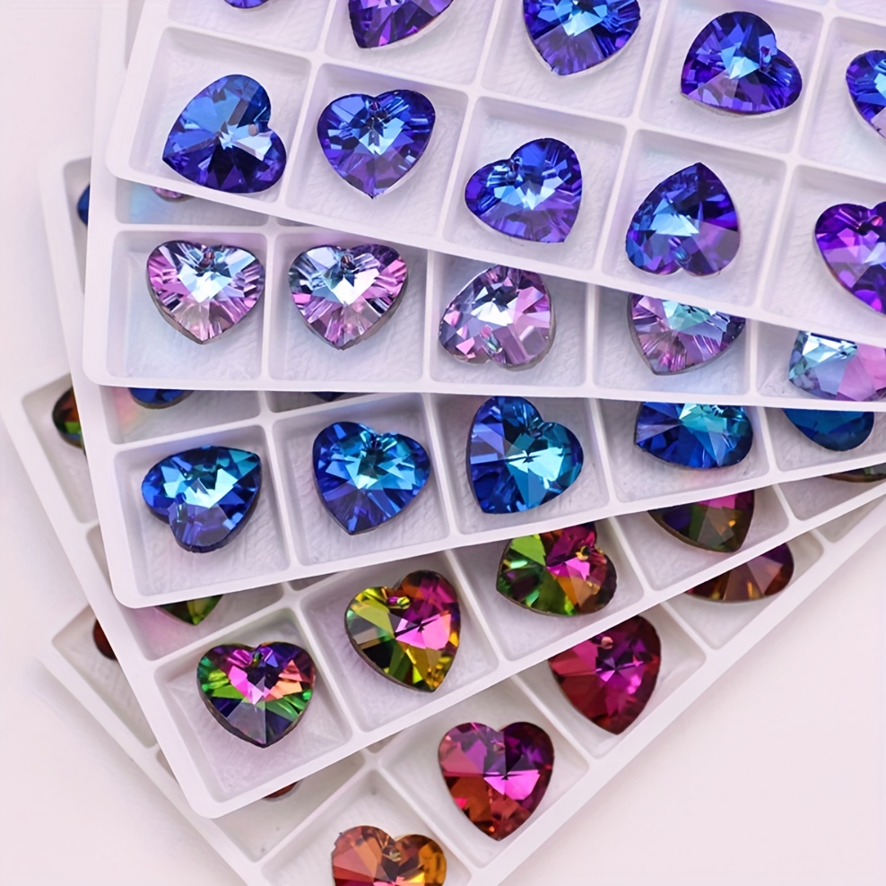 Color Crystal Glass Heart Bead  Crystal Gemstone Heart Beads - 10/14/18mm  Crystal - Aliexpress