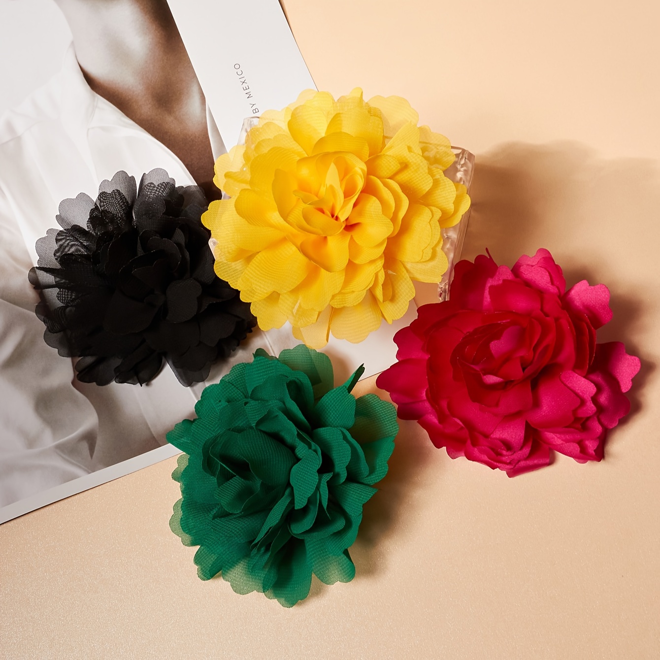 Large Fabric Flower Pin Brooch For Party Banquet Wedding - Temu