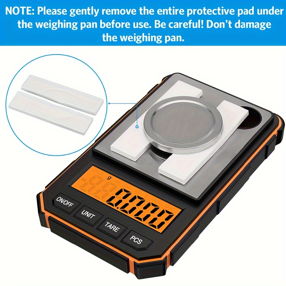 Professional 0.001g Portable Mini Digital Scale - 50g Calibration Weights  Included (No Battery Needed)