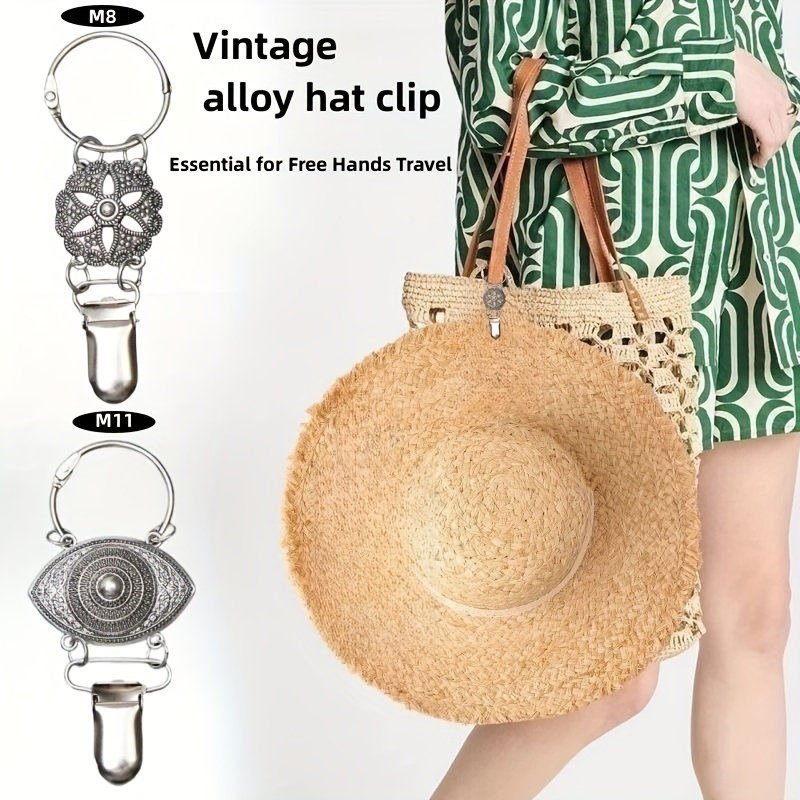 Hat Clips Set Travel Solid Color Crochet Travel Hat Clip Bag - Temu
