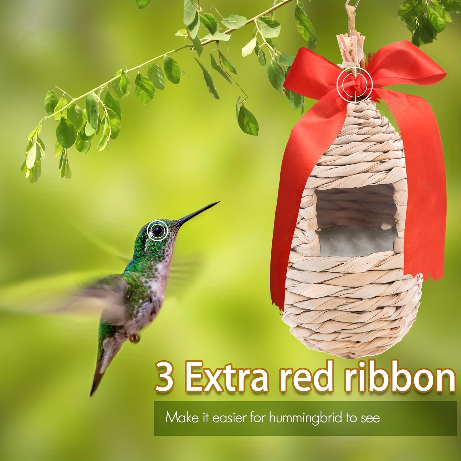 Humming Bird House for Outside Hanging Wooden Nest For Outdoor Decoration 3  Pack