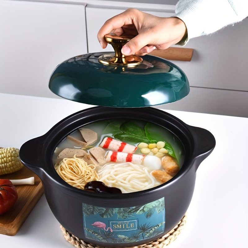 Ceramic Casserole Stew Pot With Cover Braisers Multipurpose - Temu