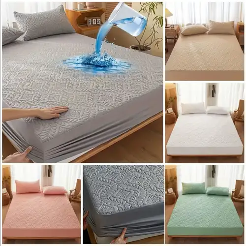 Solid Color Fitted Sheet, Anti-dust Non-slip Mattress Protector