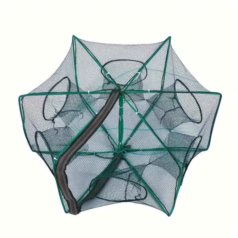 1pc Foldable Hexagon Fishing Trap Net With 6 Holes For Minnow, Crab,  Crawdad, Shrimp, Fishing Accessories