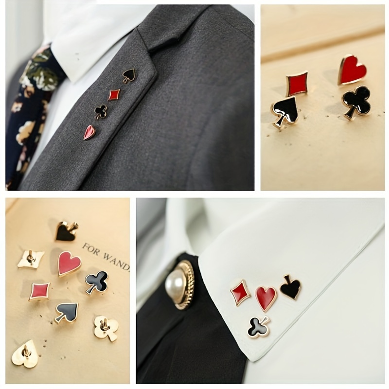  Happyyami Poker Playing Card Brooch Pin Suit Enamel