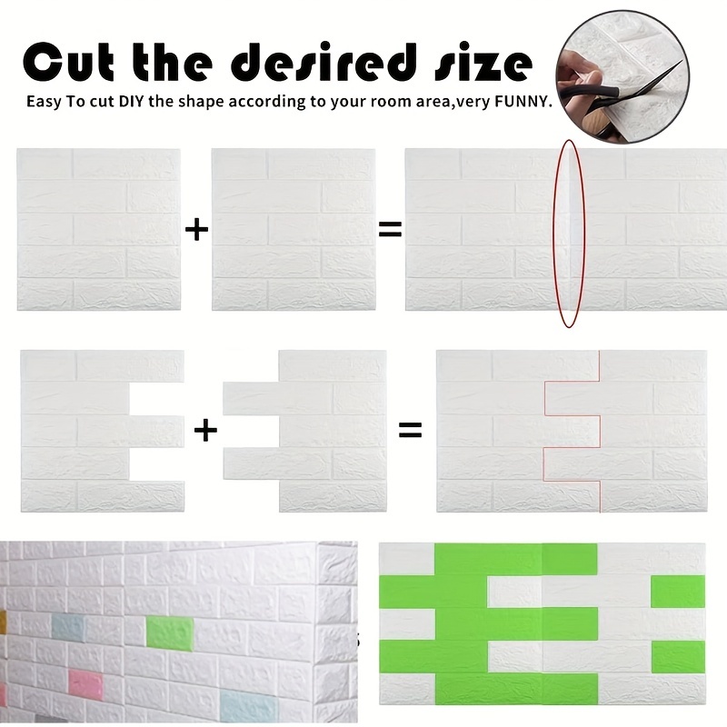 12pcs DIY 3D Wall Sticker Soft Brick Wallpaper Self Adhesive Waterproof