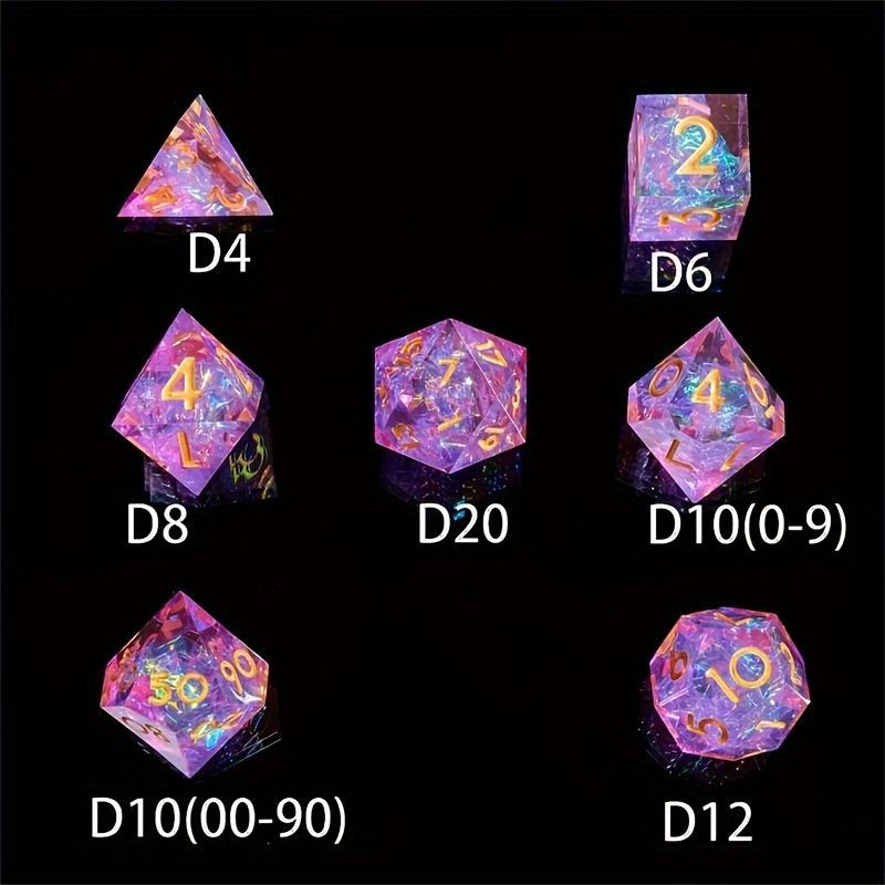 7pcs Sharp Dice Set for Role-playing Board Game Accessories