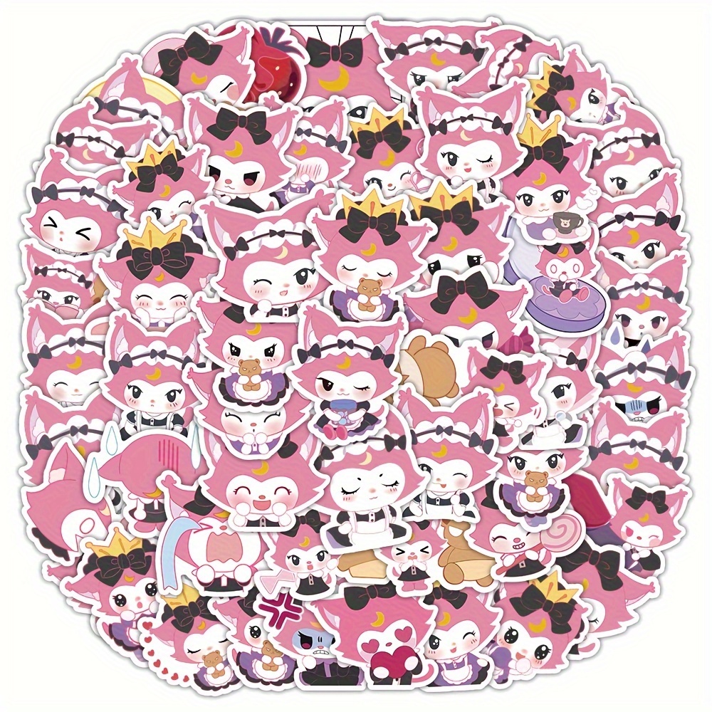 Kuromi Stickers Pack 50pcs, Cute Kawaii Stickers for Water Bottles Laptop Scrapbook Journaling Waterproof Vinyl Decals Japanese Anime Stickers for