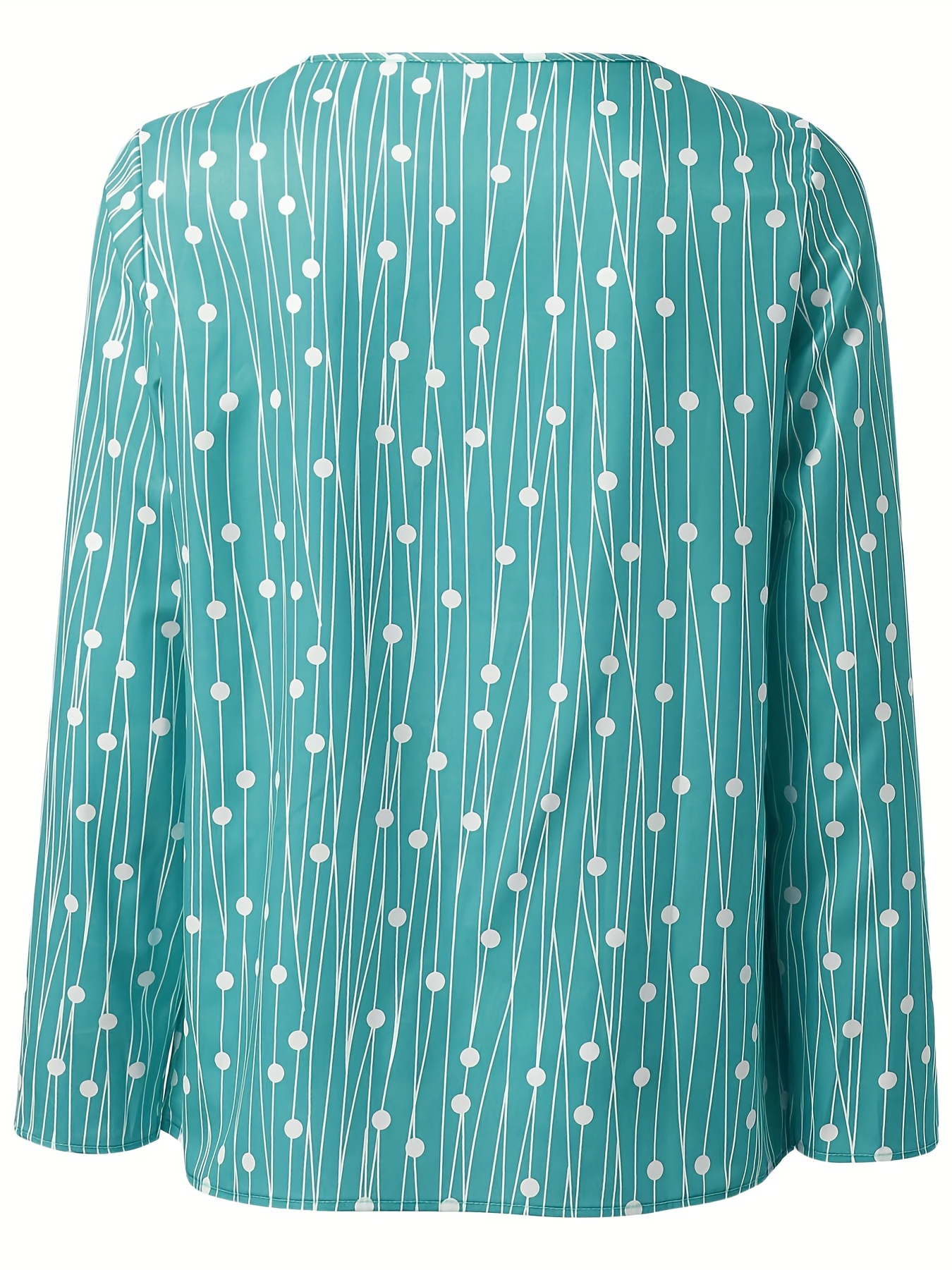 Polka Dot Print T shirt Vacation Buttons Long Sleeve T shirt - Temu Canada