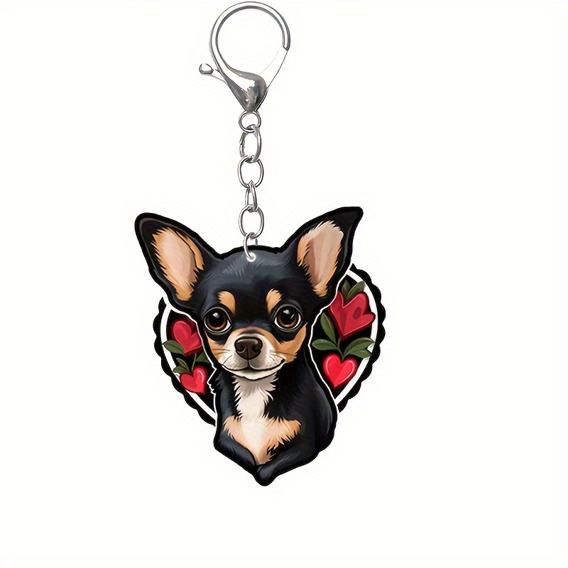 

Cute Cartoon Dog Keychain 2d Acrylic Animal Key Chain Ring Bag Backpack Charm Dog Mom Dad Women Daily Uses Gift