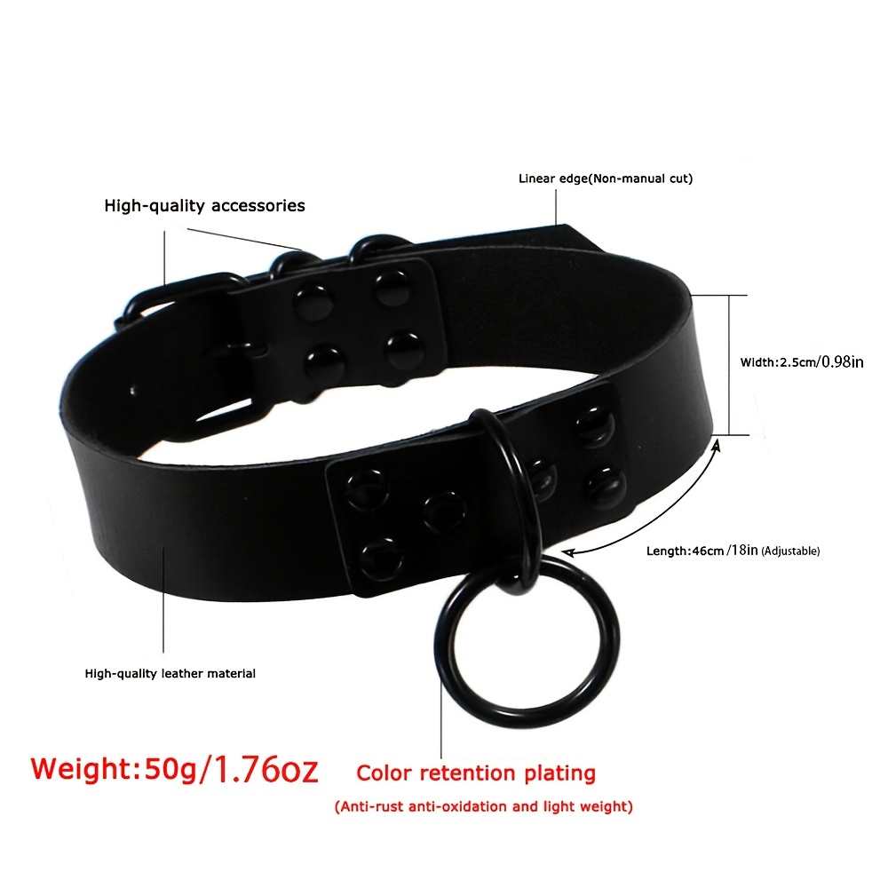 Punk Gothic Choker Collar Black Leather Necklace for Men Women Unisex  Jewelry US