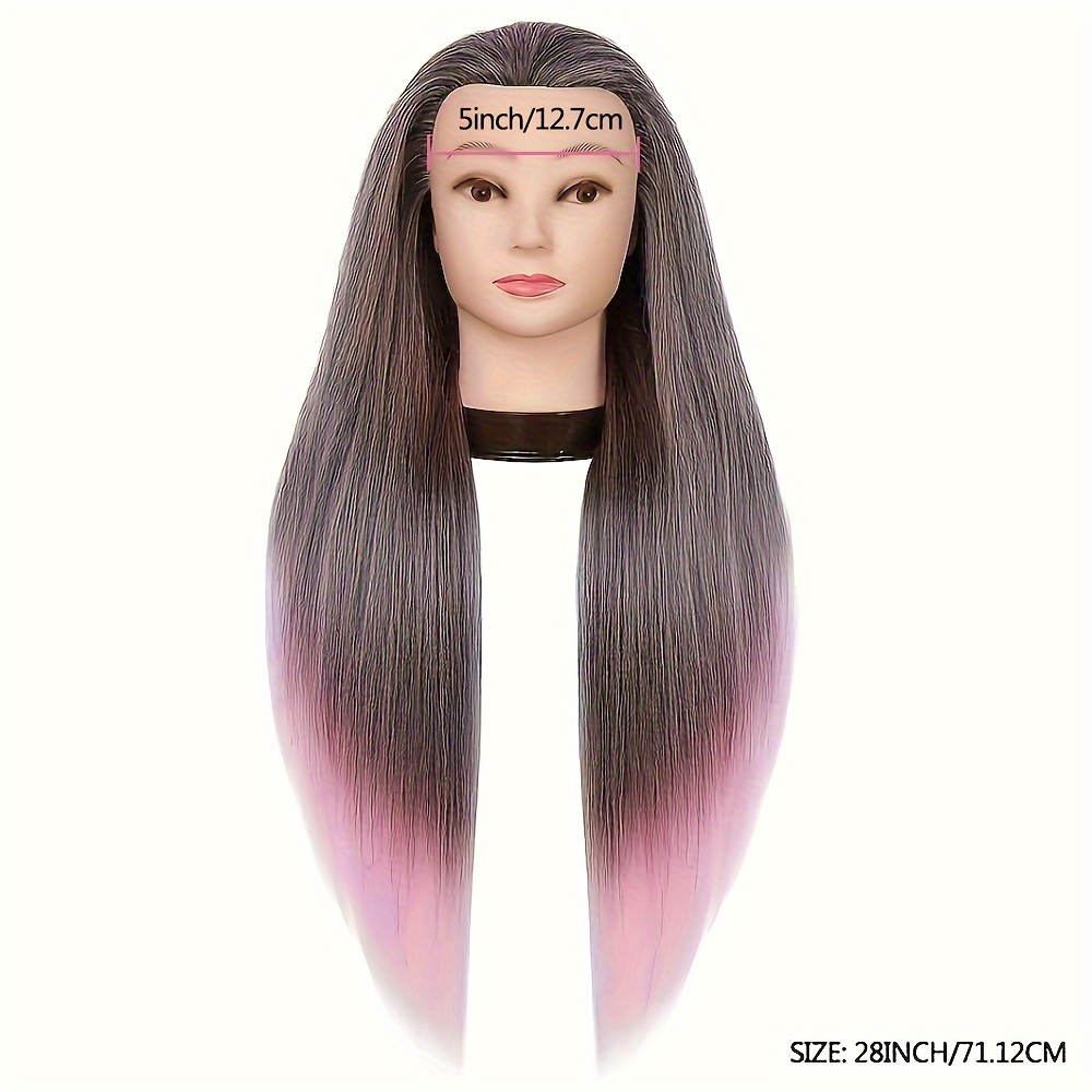 keusn mannequin head 16 long synthetic fiber hair styling