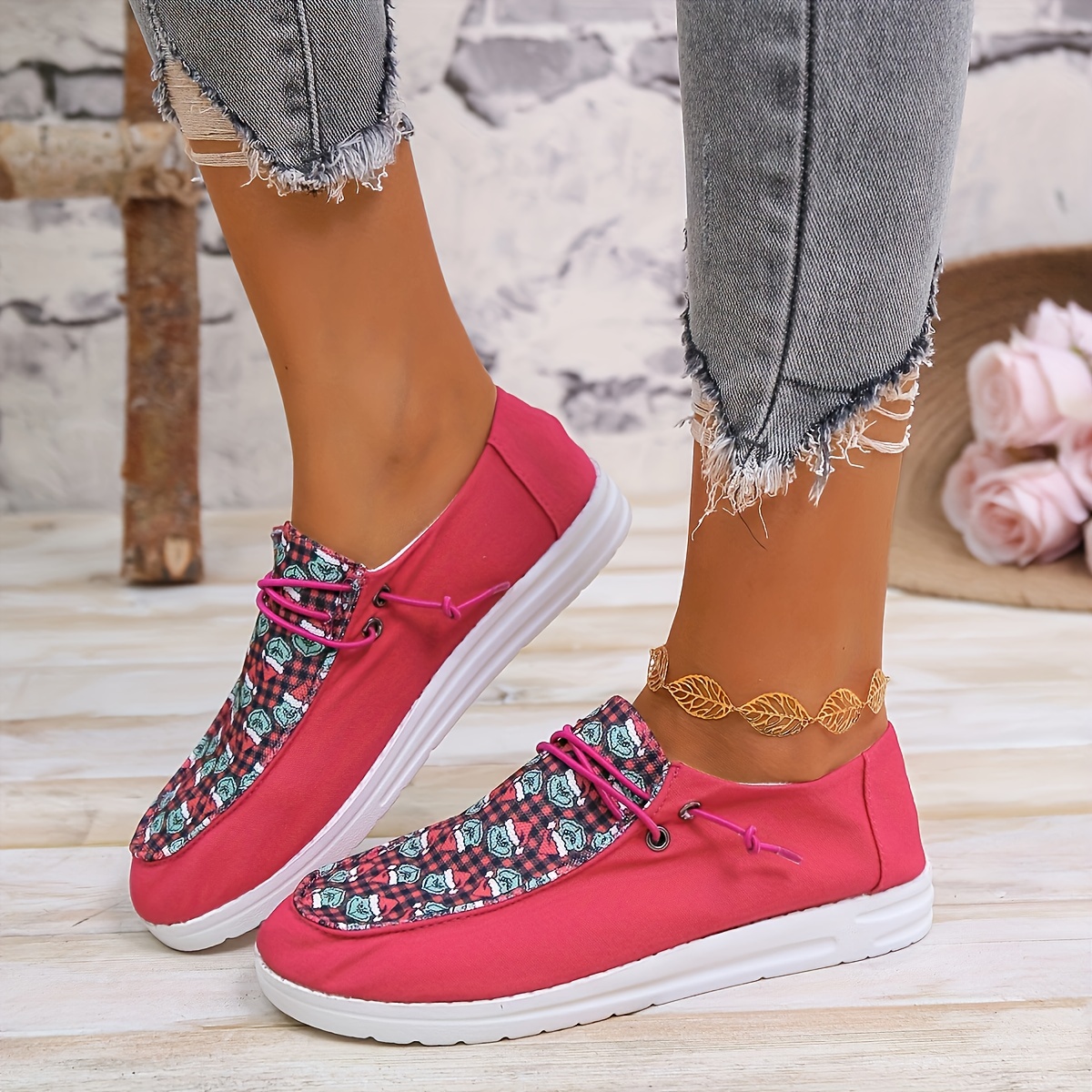 Cartoon Graphic Sneakers, Women's Cute Round Toe Lightweight Casual Shoes,Temu