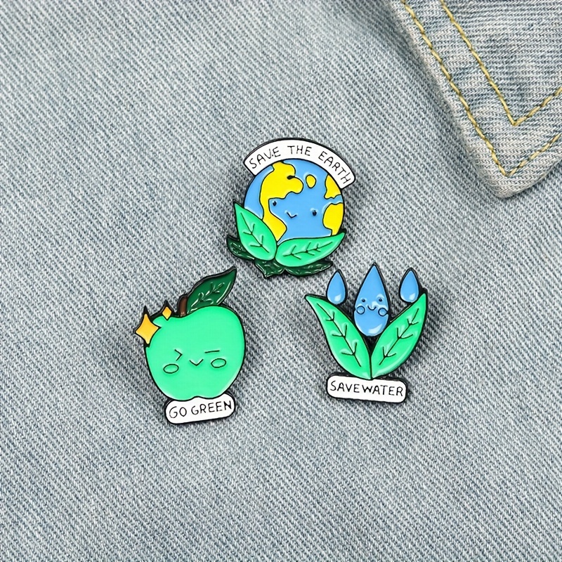  Save The Earth Brooch Pins,Protect the Oceans Brooch