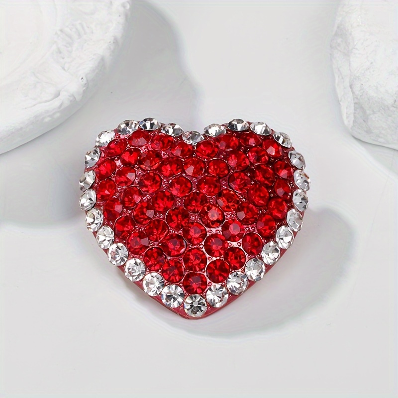 Heart Rhinestone Pin - Temu