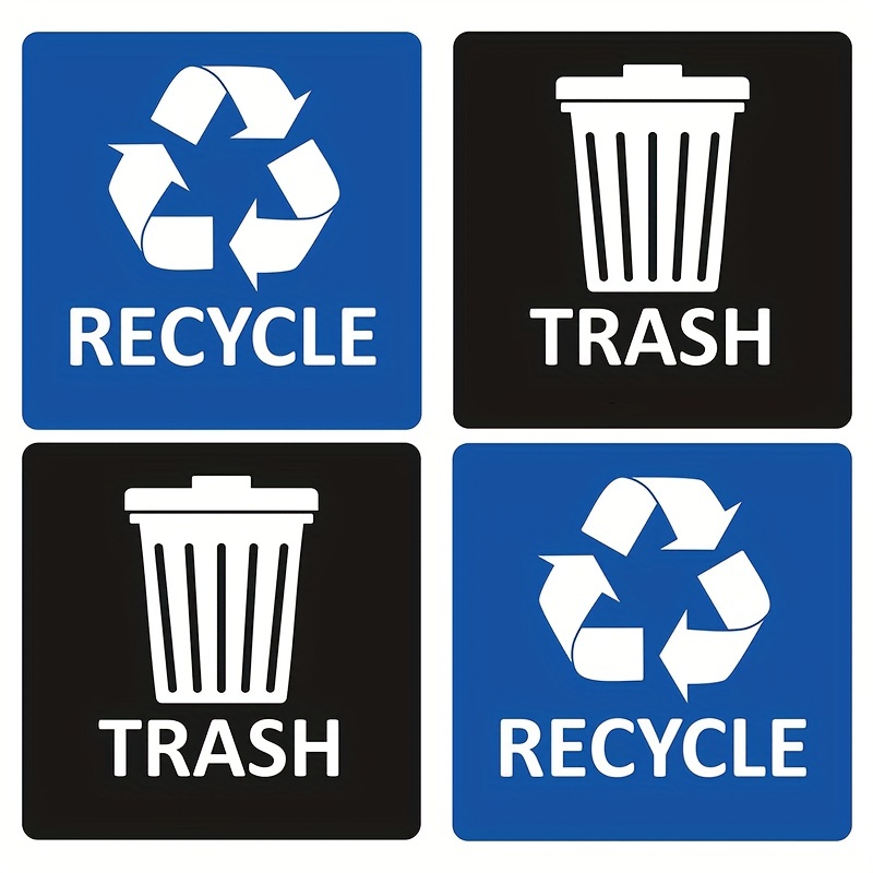 Trash Sign Decals Self Adhesive Recycling Stickers Recycle - Temu