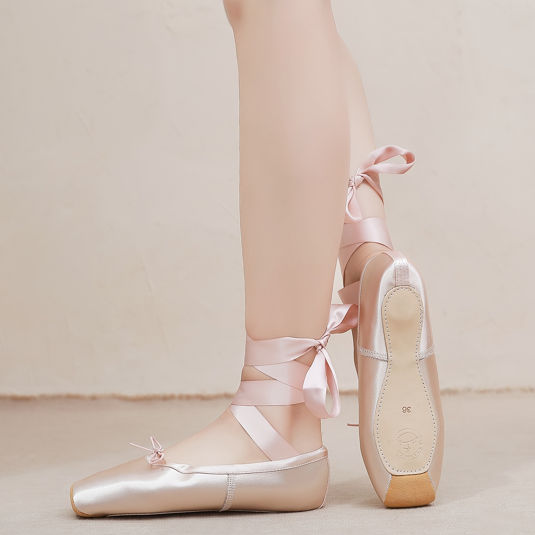 Chaussures de pointe de ballet de soudifittur pour filles et femmes  Chaussures de danse en satin rose avec coussinets en orteil de rubans  pré-semé