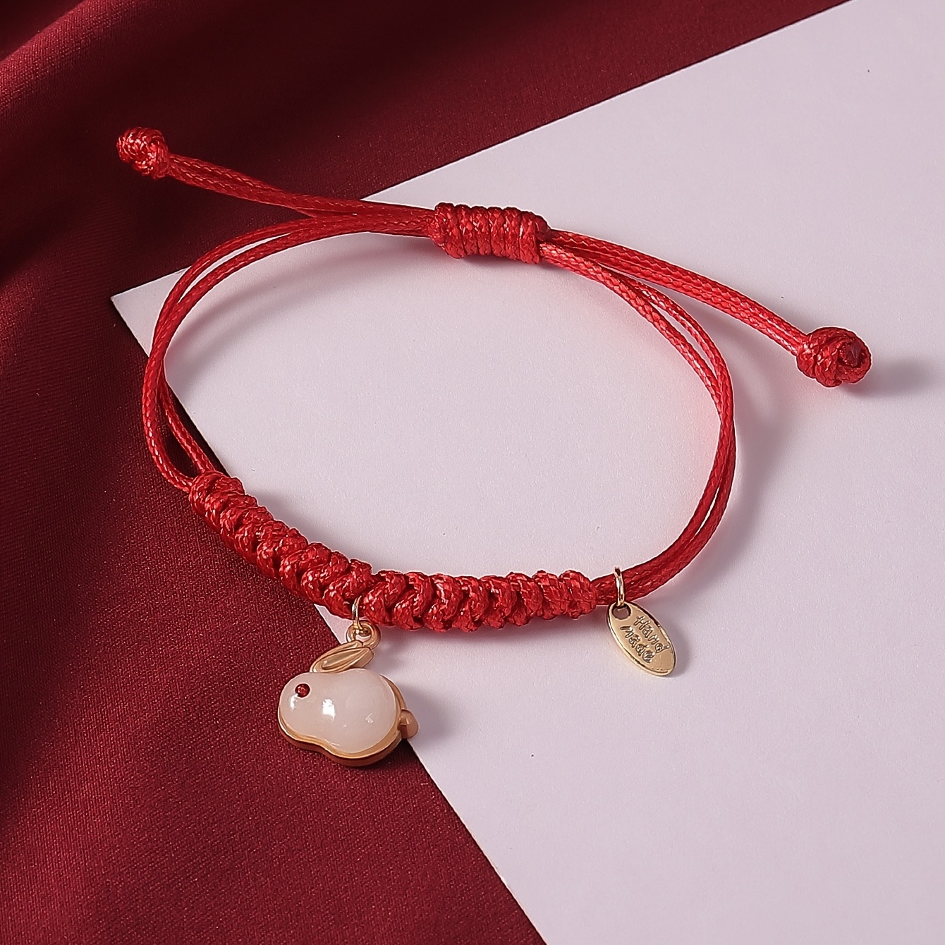 Lucky Meaning Red Rope Bracelet With Cute Pendant Adjustable - Temu