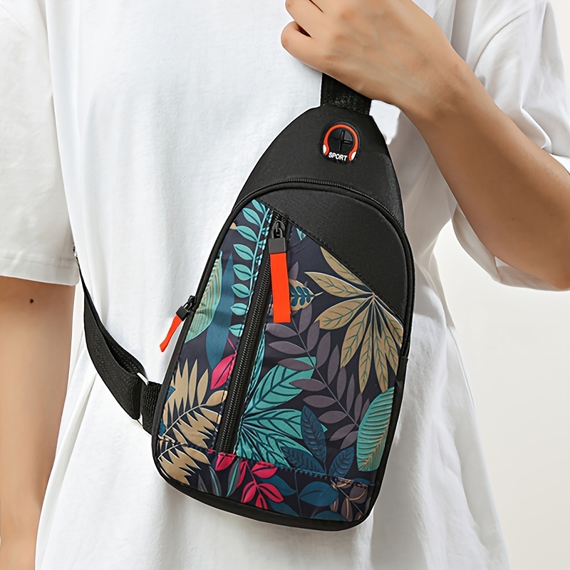 Floral Print Canvas Crossbody Bag image 11