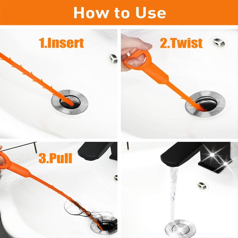 Drain Clog Remover Tool Hair Hook Bathroom Snake Sink Unclog