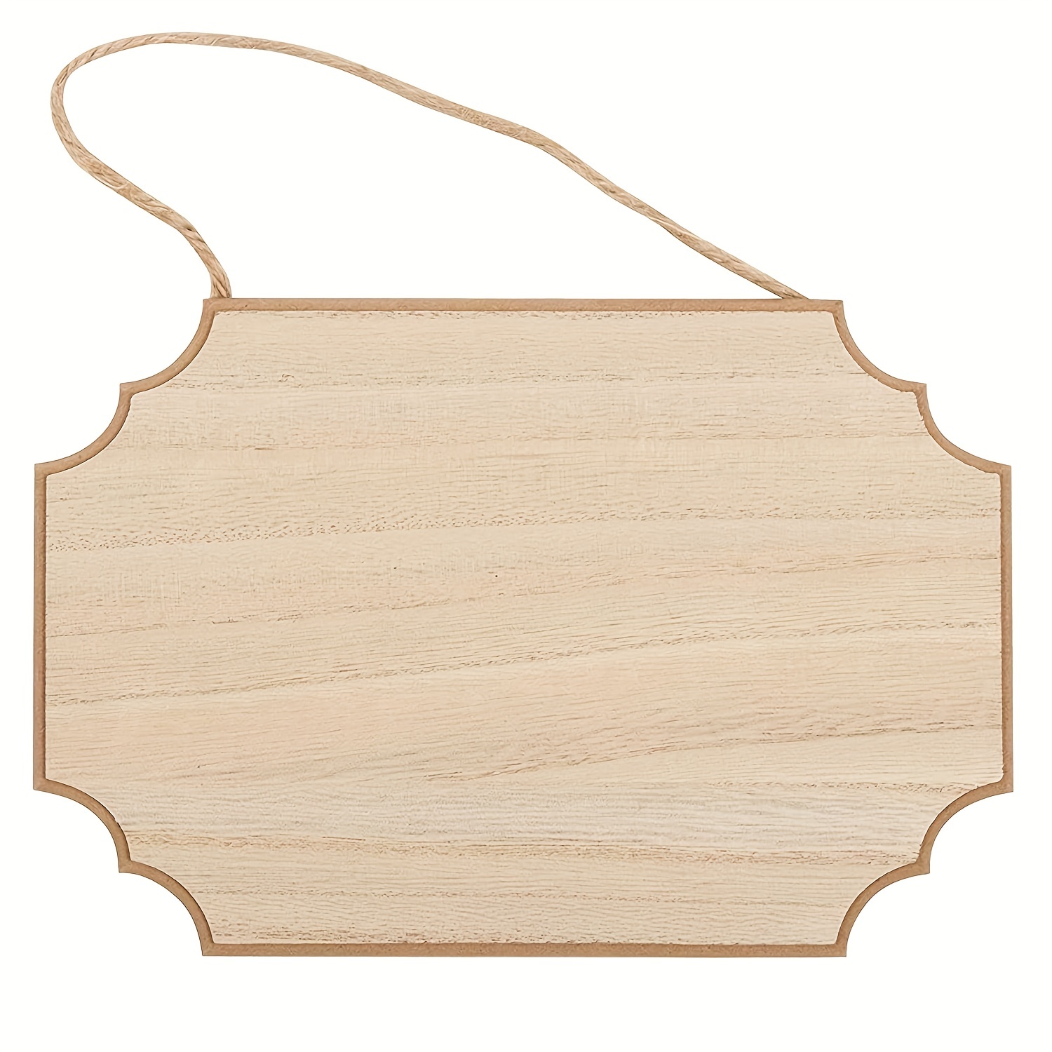 6-Pack of Unfinished MDF Hanging Wood Plaques for Crafts with Jute
